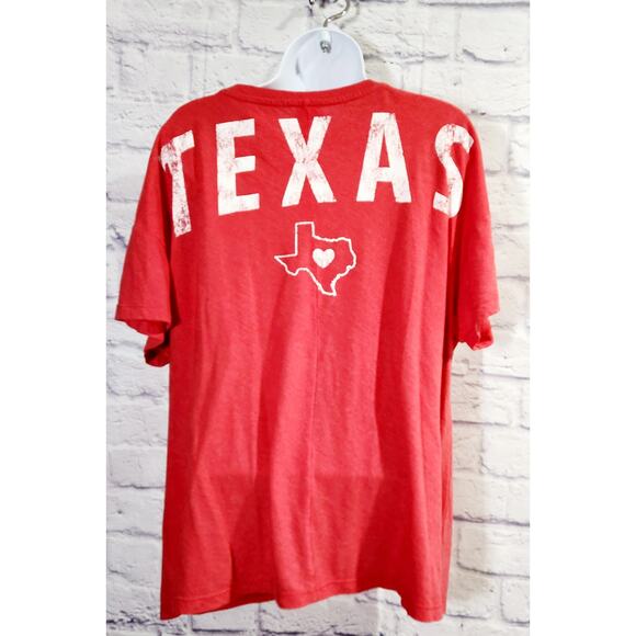 State of Mine Red V Neck Texas Graphic T-Shirt Large Lightweight Soft Stretchy - Picture 5 of 6